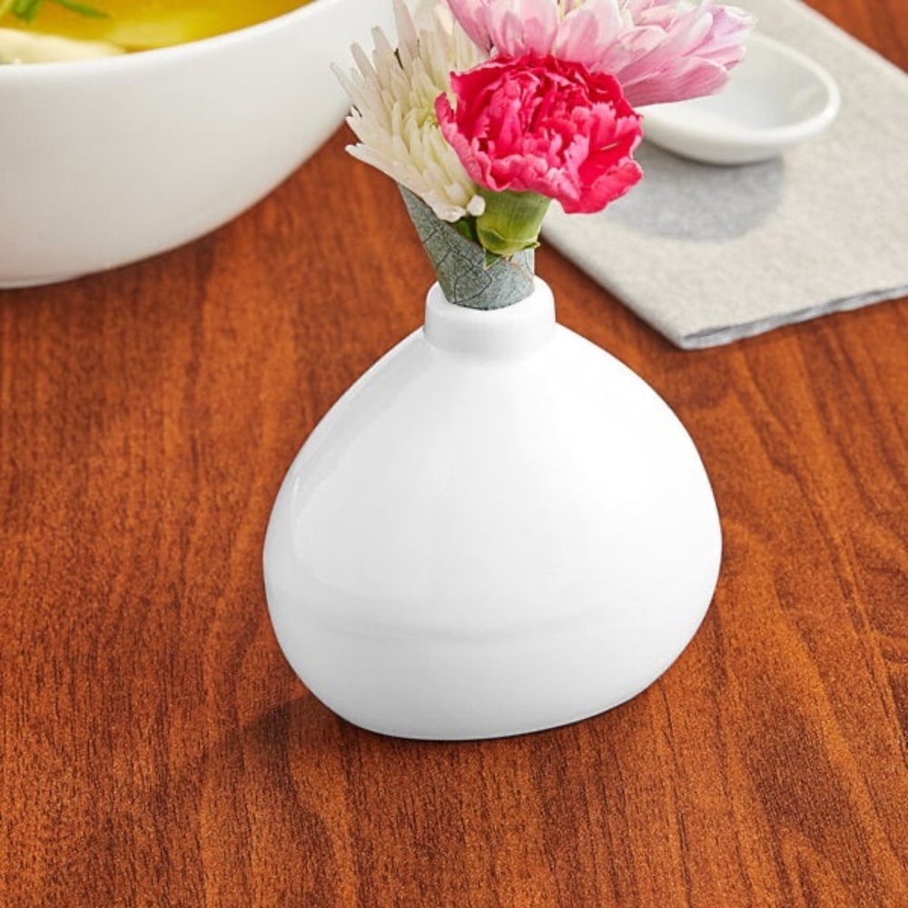 White Ceramic Bud Vase 3.25 Inches tall